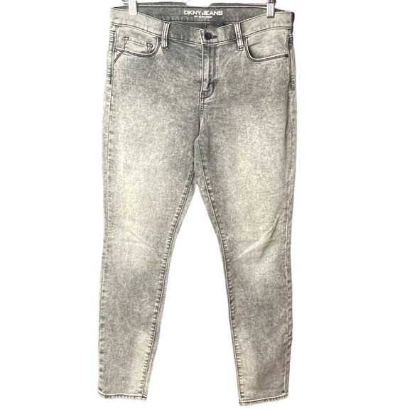 DKNY Jeans Women's Gray Acid Wash CITY Ultra Skinny Jeans Size 10 - Picture 2 of 12